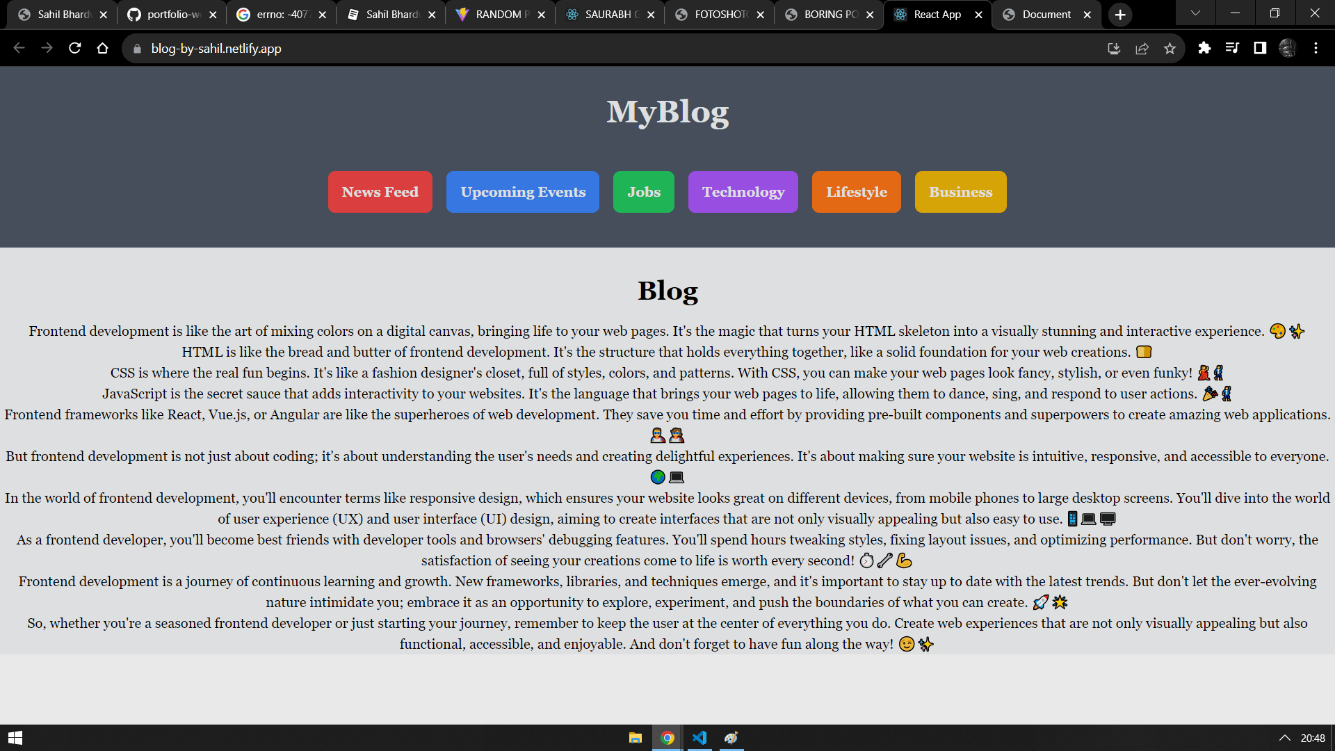 BlogApp preview
